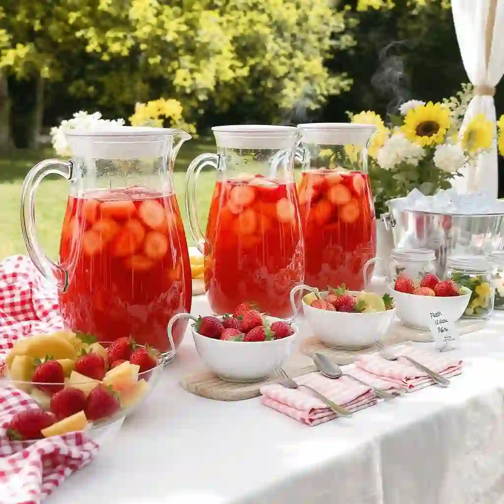 Elegant mocktail setup with garnish station and assorted glassware for party serving Mocktail Tips and Entertaining Ideas