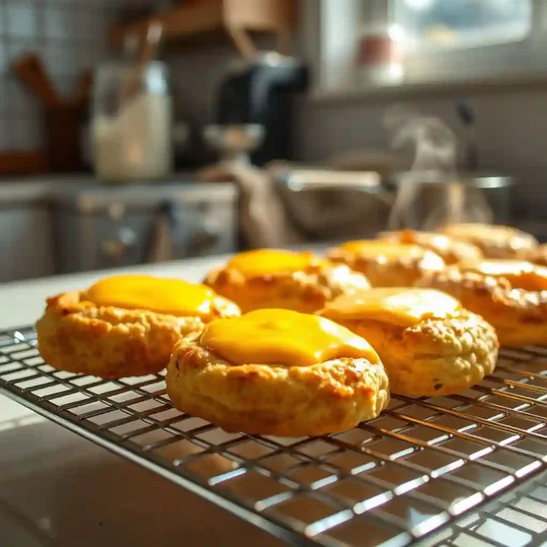 Freshly baked Cheese & Marmite Scones cooling on rack