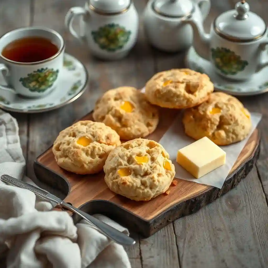 Cheese & Marmite Scones served with chutney and butter