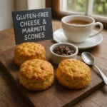 Gluten-free Cheese and Marmite Scones served with chutney
