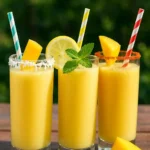 mango lemonade variations with coconut mint and chili