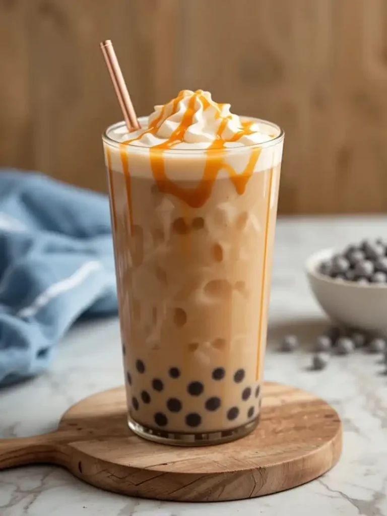 Caramel Milk Tea with Boba Iced recipe
