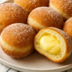 Frying mango brioche donuts
