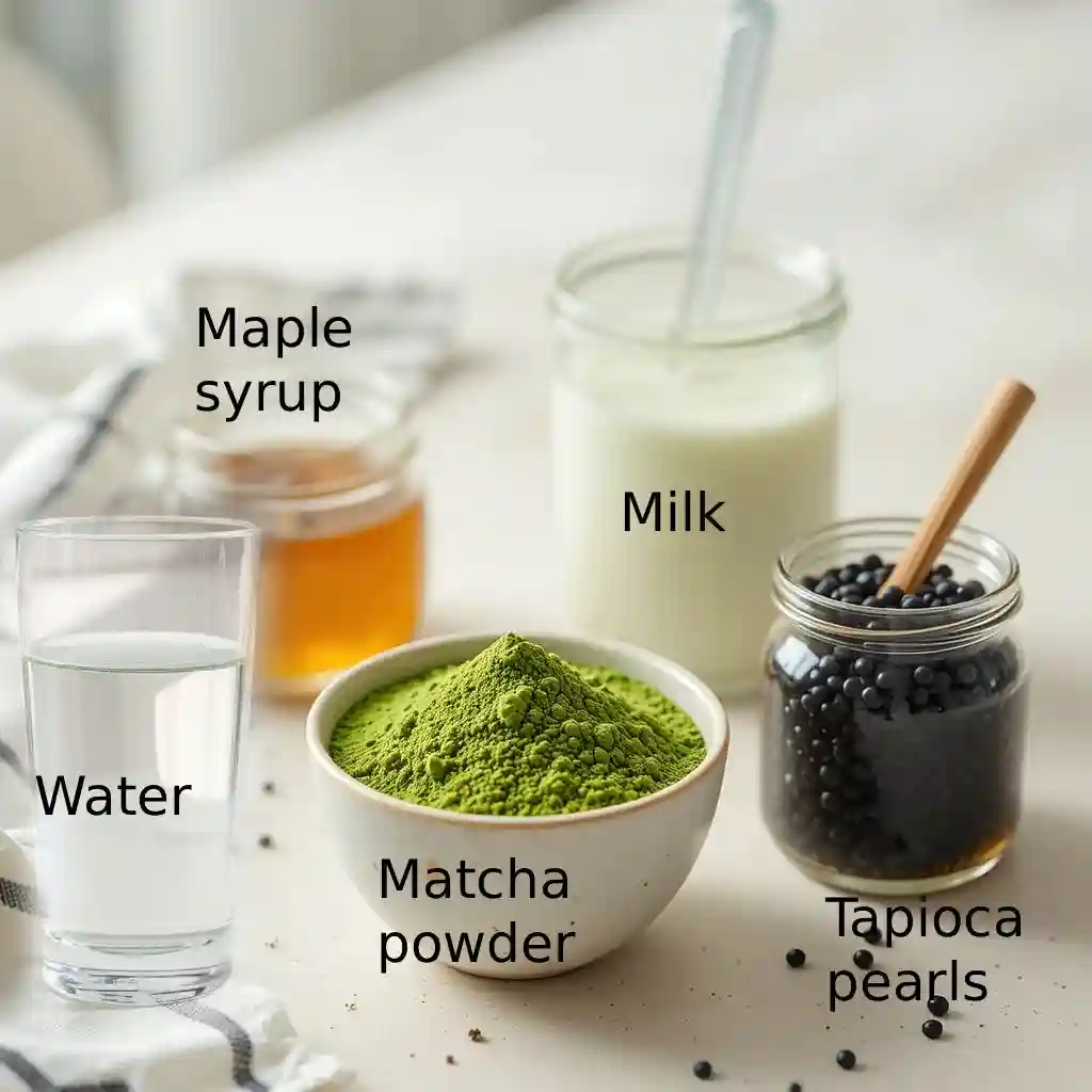 Tapioca pearls for matcha bubble tea