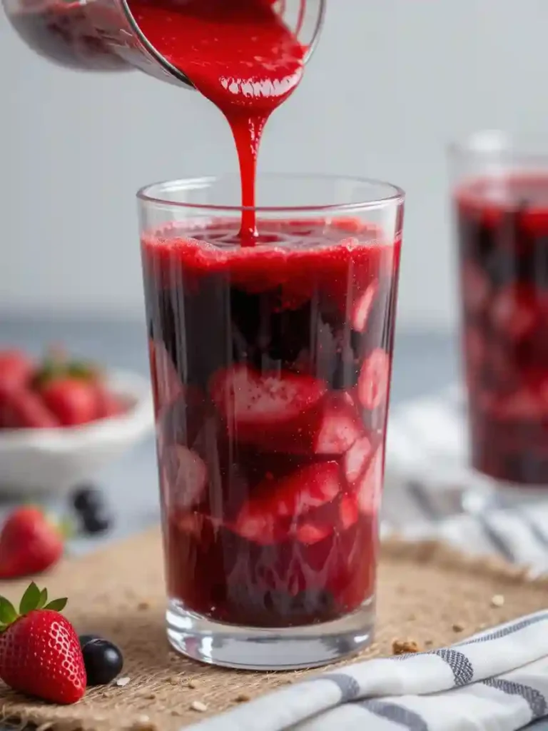 Making cold strawberry milk Bubble tea with boba