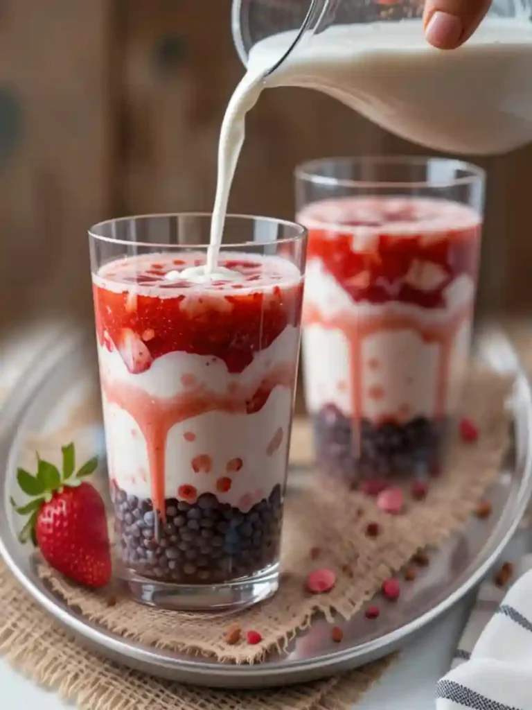 strawberry milk bubble tea