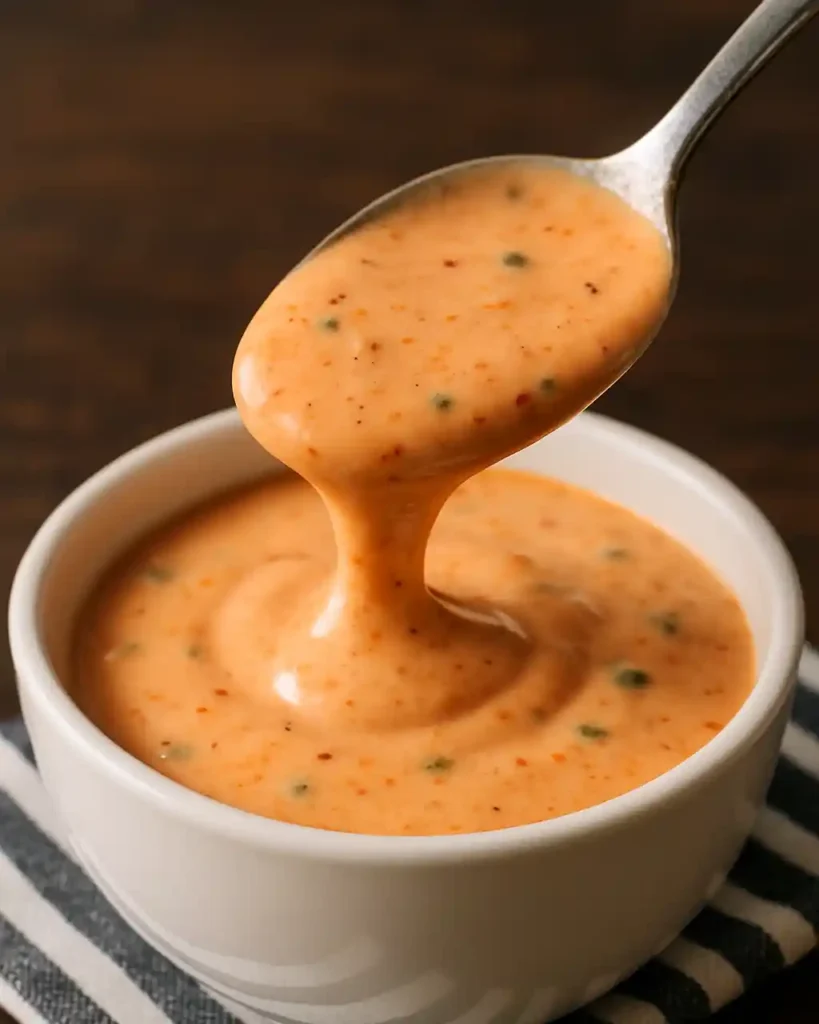 Whisk mixing Big Mac sauce in a bowl