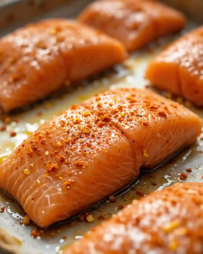 Seasoned salmon for Bang Bang Salmon