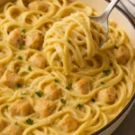 Garlic Parmesan Chicken Pasta close-up