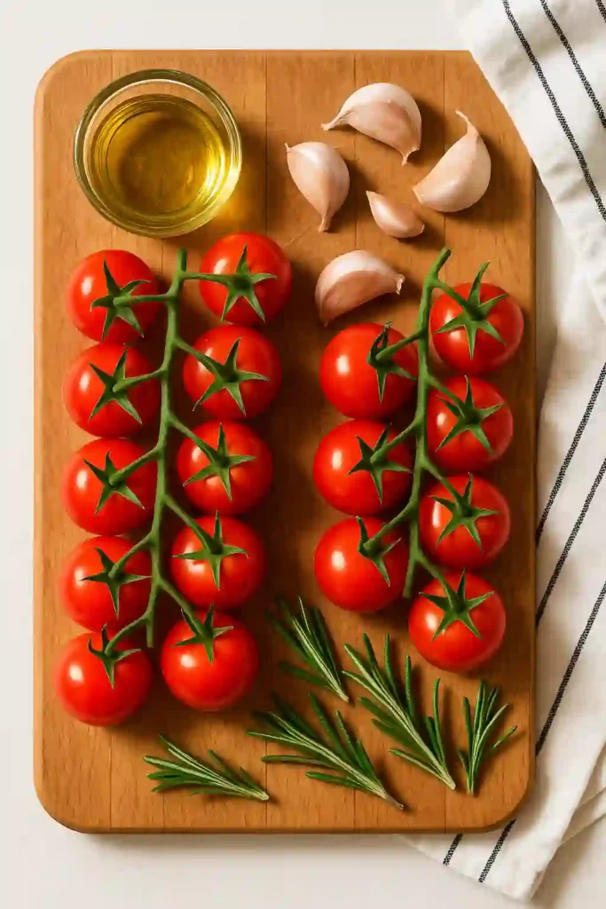 Ingredients for roasted cherry tomatoes recipe
