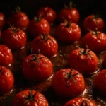 Cherry tomatoes roasting in the oven