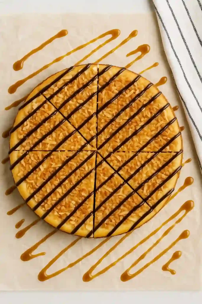 Samoa Cheesecake Recipe card image