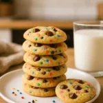 Soft pudding cookies served with milk