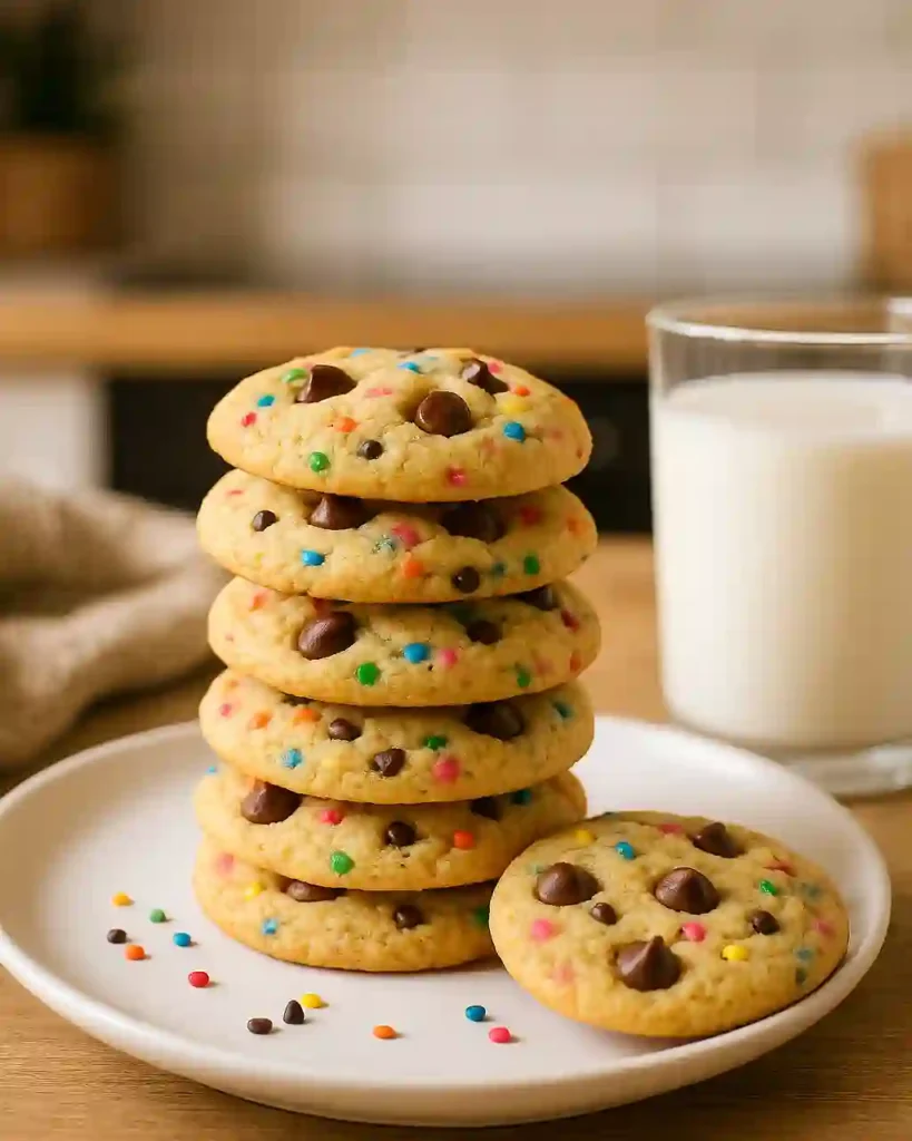 Soft pudding cookies served with milk