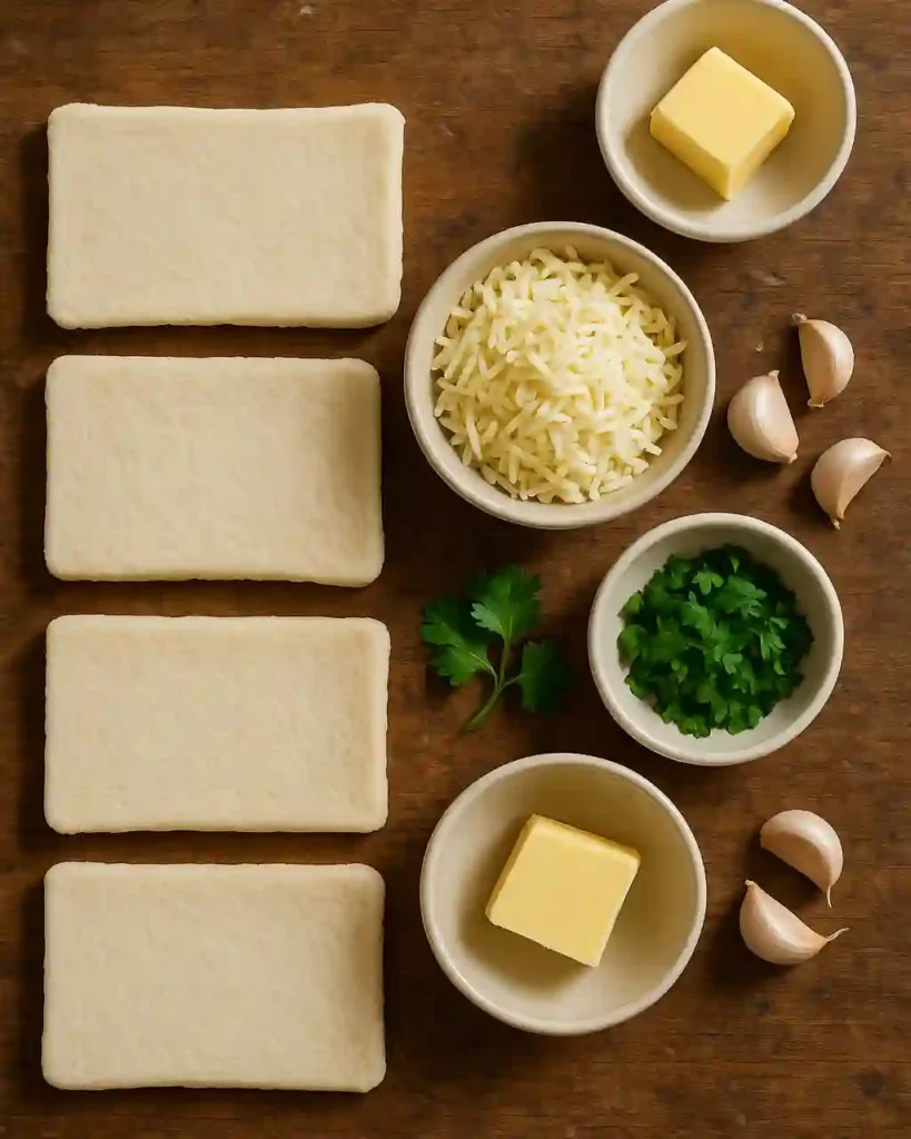 Ingredients for Cheesy Garlic Butter Rollups