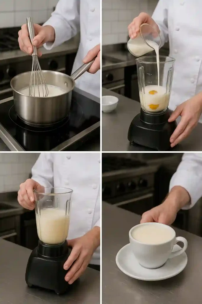 Blue salt recipe preparation steps demonstrating proper technique for sleep-promoting drink