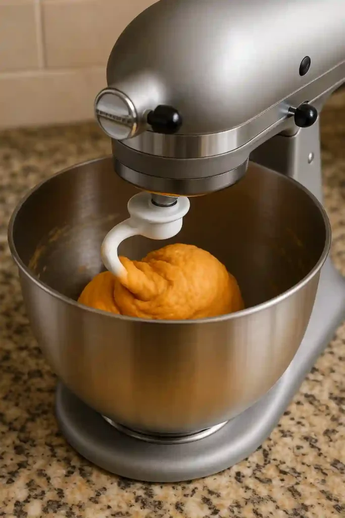 Mixing Sweet Potato Dough