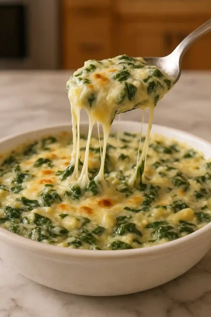 Creamy texture of Olive Garden spinach artichoke dip