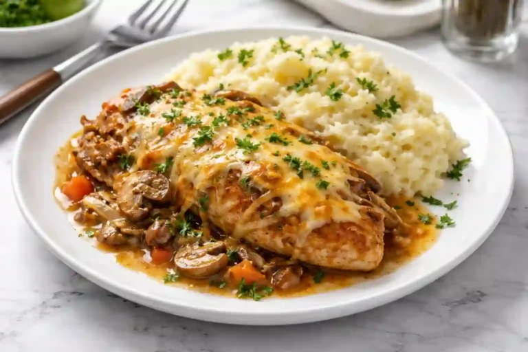 Texas Roadhouse marinated chicken breasts searing in cast iron skillet
